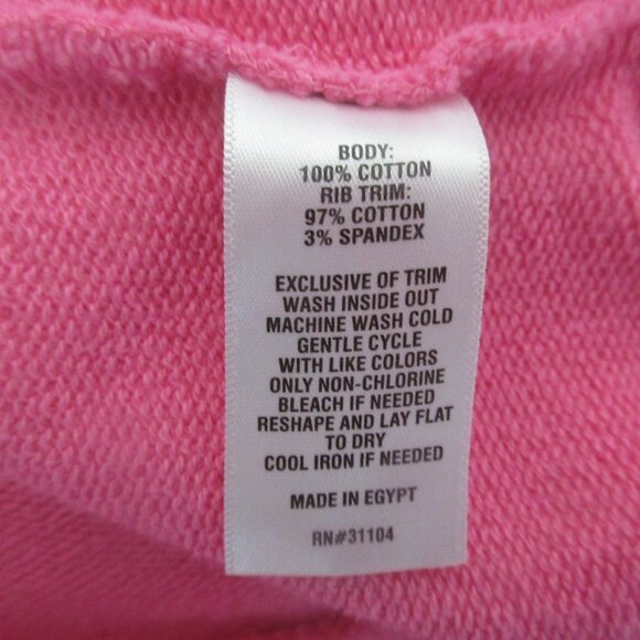 Crown & Ivy Sweatshirt Women's Medium Pink Side Gold Zipper 100% Cotton Pullover - Picture 8 of 8